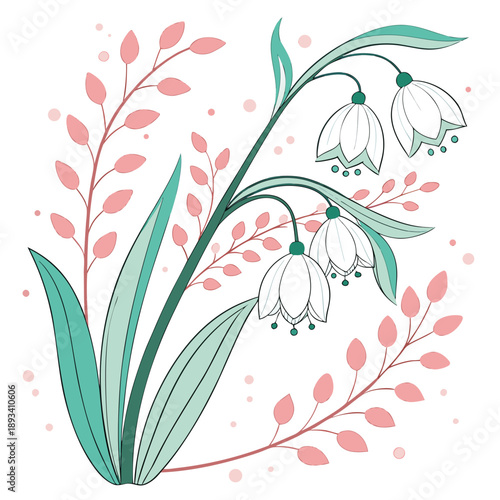 Spring Organic Shapes Vector Illustration  White B (2) SVG Vector Design