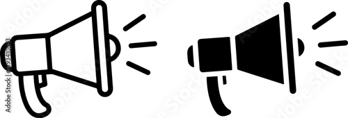 Minimalist megaphone icon set