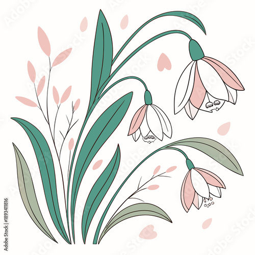 Spring Organic Shapes Illustration  Flat Vector  W (2) SVG Vector Design