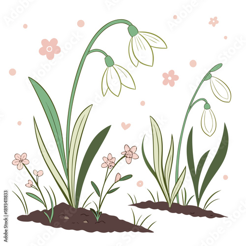 Spring Plant Growth Concept Illustration  Flat Vec (2) SVG Vector Design