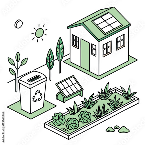 Sustainability Green Living Illustration  Flat Vec (2) SVG Vector Design