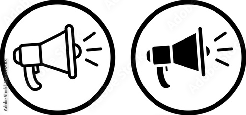 Minimalist megaphone icons set