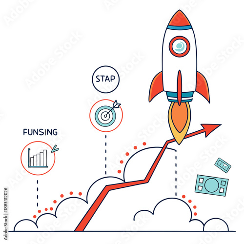 Startup Launch Concept Illustration  Flat Vector   SVG Vector Design