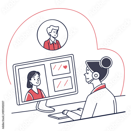 Virtual Meeting Video Call Illustration  Minimal V (1) SVG Vector Design