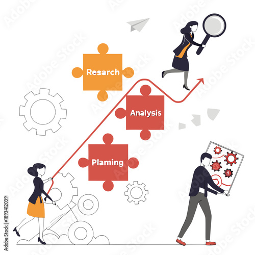 Strategic Decision Making Illustration  Flat Vecto SVG Vector Design