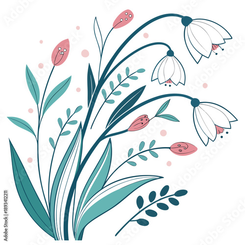 Spring Organic Shapes Illustration  Flat Vector (3) SVG Vector Design