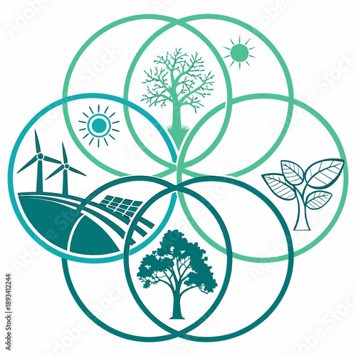 Sustainable Future Abstract Illustration SVG Vector Design