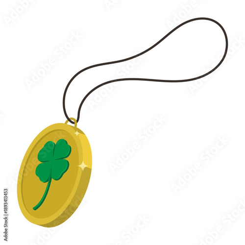 Isometric magical leprechaun talisman that grants wishes.. Amulet for attracting good luck. 3d vector