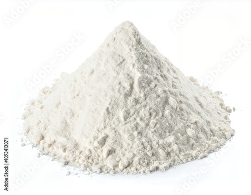 Pile of white powder texture isolated on white background