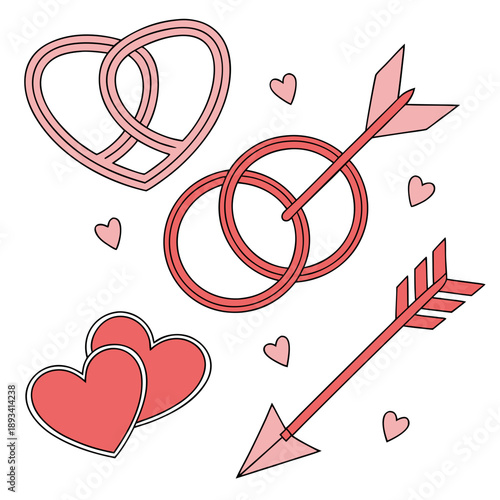 Valentine S Connection Symbols Illustration  Flat  (2) SVG Vector Design