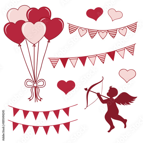 Valentine S Festive Decoration Elements  Clean Vec (2) SVG Vector Design