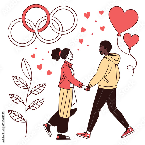 Valentine S Relationship Harmony Illustration  Cle (2) SVG Vector Design
