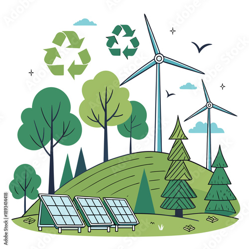 Sustainability Green Energy Concept Illustration (6) SVG Vector Design