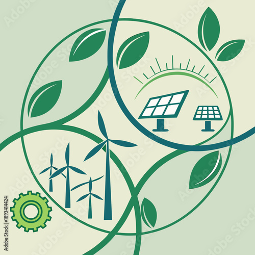 Sustainable Future Abstract Illustration (4) SVG Vector Design