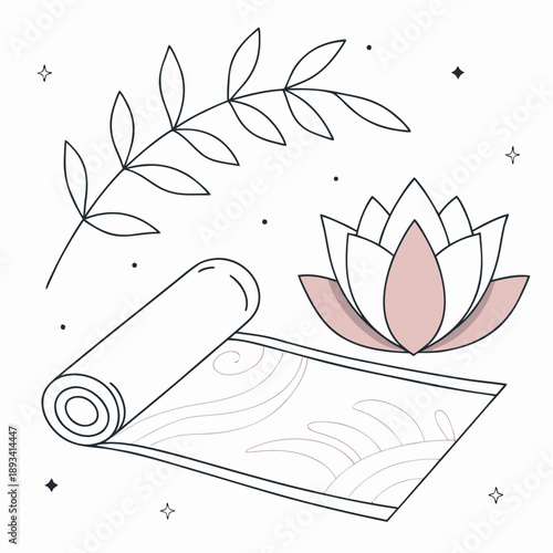 Wellness Focused Minimal Vector Composition  White (2) SVG Vector Design