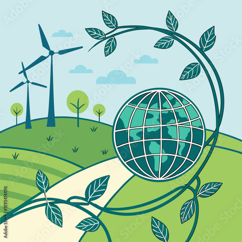 Sustainability Green Energy Concept Illustration (4) SVG Vector Design