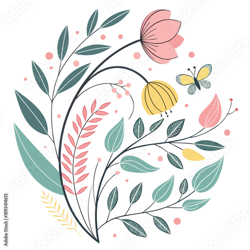 Spring Natural Balance Abstract Illustration  Flat (3) SVG Vector Design