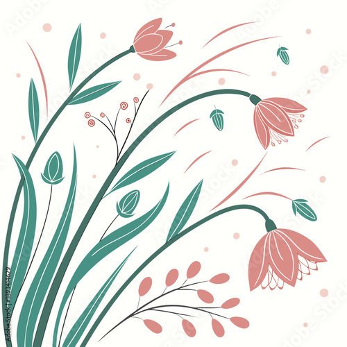 Spring Organic Shapes Illustration  Flat Vector (4) SVG Vector Design