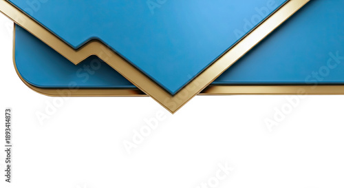 Abstract Teal and Gold Geometric Layers