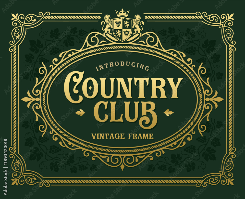 Obraz premium Elegant Gold Ornate Frame template