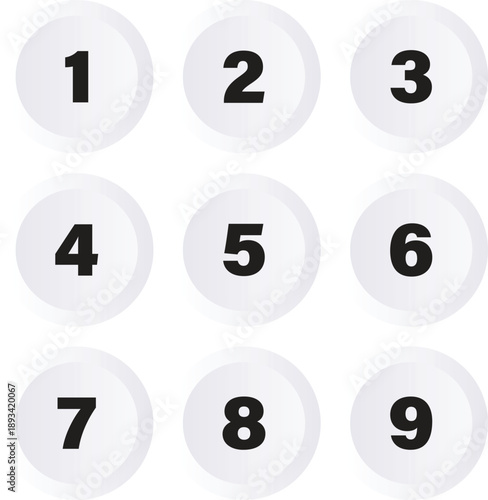 Free Download Black and white 3D Bullet number collection - GFXLoad