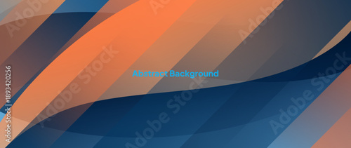 Orange and blue abstract background with round objects overlapping each other to form a beautiful pattern. 