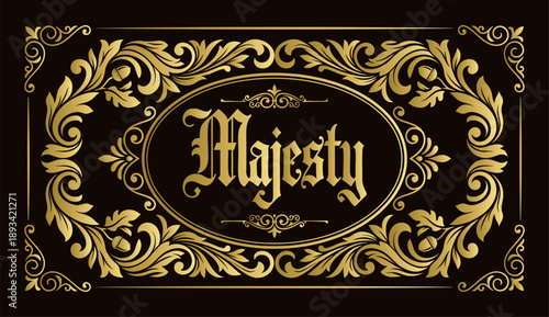 Luxurious Golden Ornate Frame with Typography