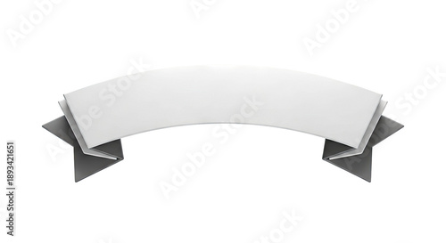 Blank Grey Ribbon Banner