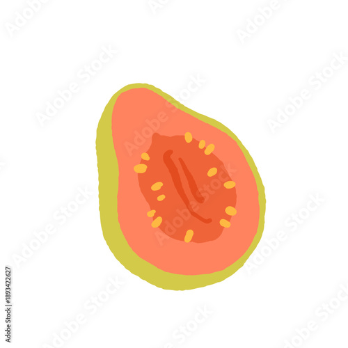 Set of tropical fruits. Persimmon, banana, pineapple, etc. Vector illustration of exotic fruits on a white background.