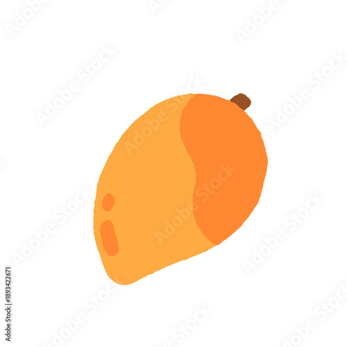 Set of tropical fruits. Persimmon, banana, pineapple, etc. Vector illustration of exotic fruits on a white background.