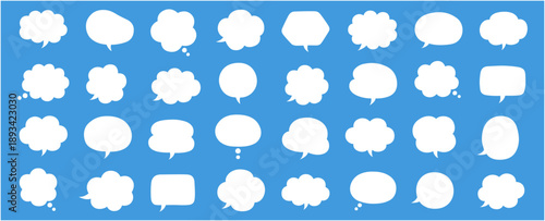 シンプルな吹き出しのベクターイラストセット。ふきだし、フレーム、おしゃれ