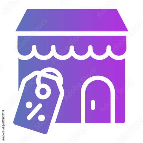 store sale Line Gradient Icon