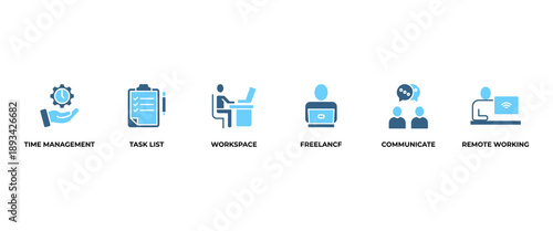 Work from home banner web icon vector illustration concept of wfh with icon