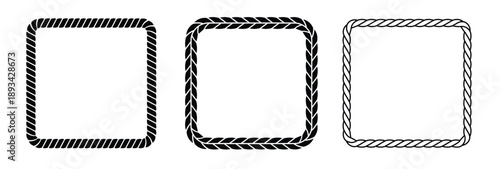 set of rope frames squared cord border collection