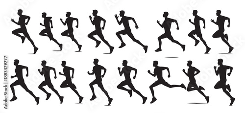 silhouette representation of a runner