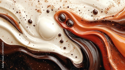 Abstract illustration of chocolate focusing on shapes and colors rather than realism.