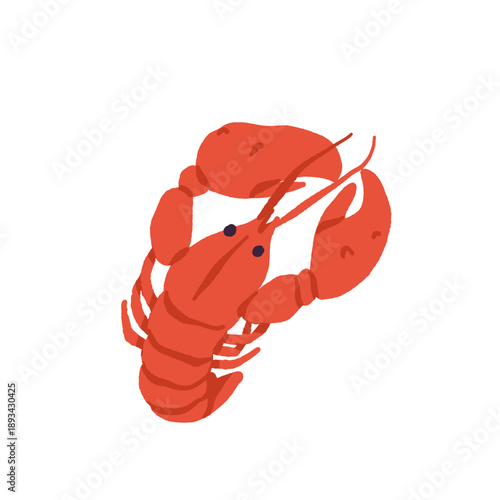 Seafood and fish vector set. Flat cartoon marine food illustration collection, ocean animals, shellfish, shrimp, crab, lobster, mussels, salmon, healthy protein food icons