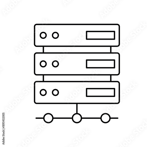 Simple Server rack hardware icon for social media, app, and web design. Vector illustration, Eps 10.