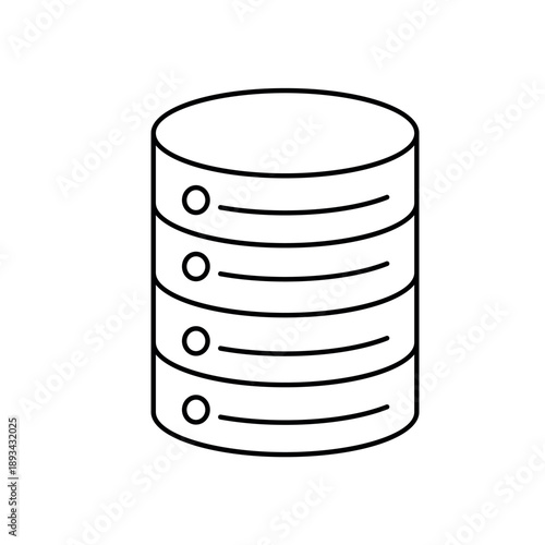 Simple Database storage cylinder icon for social media, app, and web design. Vector illustration, Eps 10