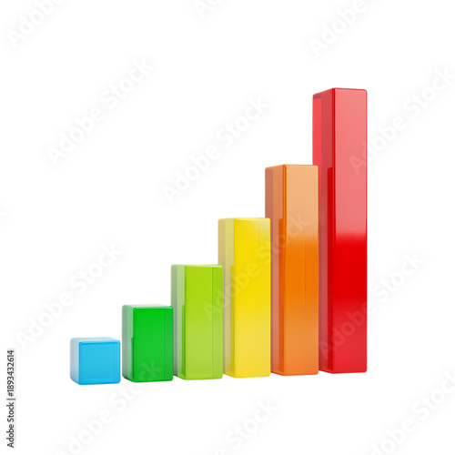 Vibrant 3D bar chart showing progressive growth and success Free Download Vibrant 3D bar chart showing progressive growth and success - GFXLoad