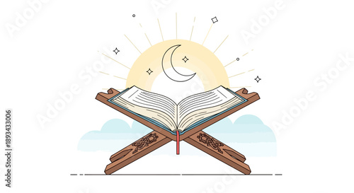 Holy Quran Book on Stand.
