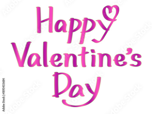 Happy Valentine’s Day　ハッピーバレンタイン手書き文字　ピンク