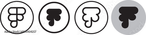 Figma Logo Icon Set. Figma app logo icon.Popular UI UX community service app icon. White background figma logo.
