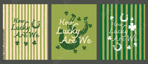 How Lucky Are We Trendy Poster Set Retro Aesthetic