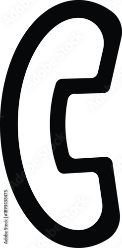 Hand drawn phone handset icon isolated on transparent background for call, contact and communication design