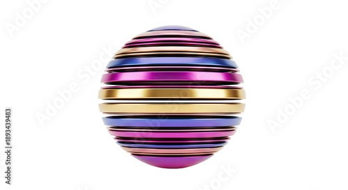Abstract Egg Shape with Metallic Rings