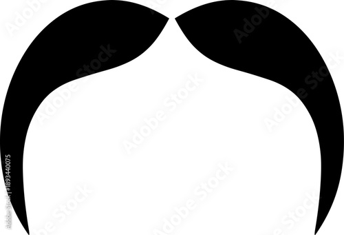 classic black mustache silhouette vector icon for barbershop or movember