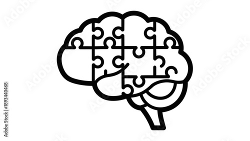 Brain Puzzle Pieces Mental Health Concept.