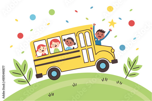 Children riding school bus