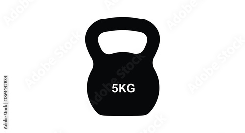 Black kettlebell with 5kg weight marking a striking silhouette high quality